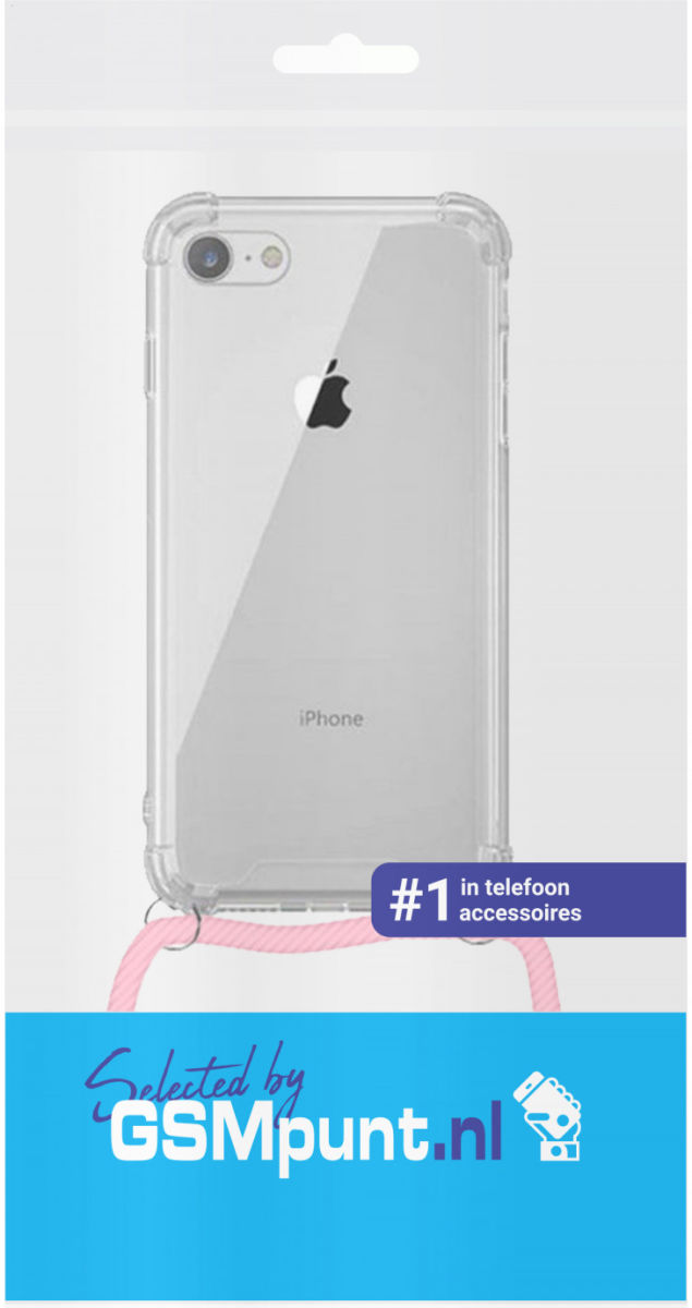 iPhone SE (2020/2022) / 8 / 7 Hoesje Back Cover met Koord Roze afbeelding 2