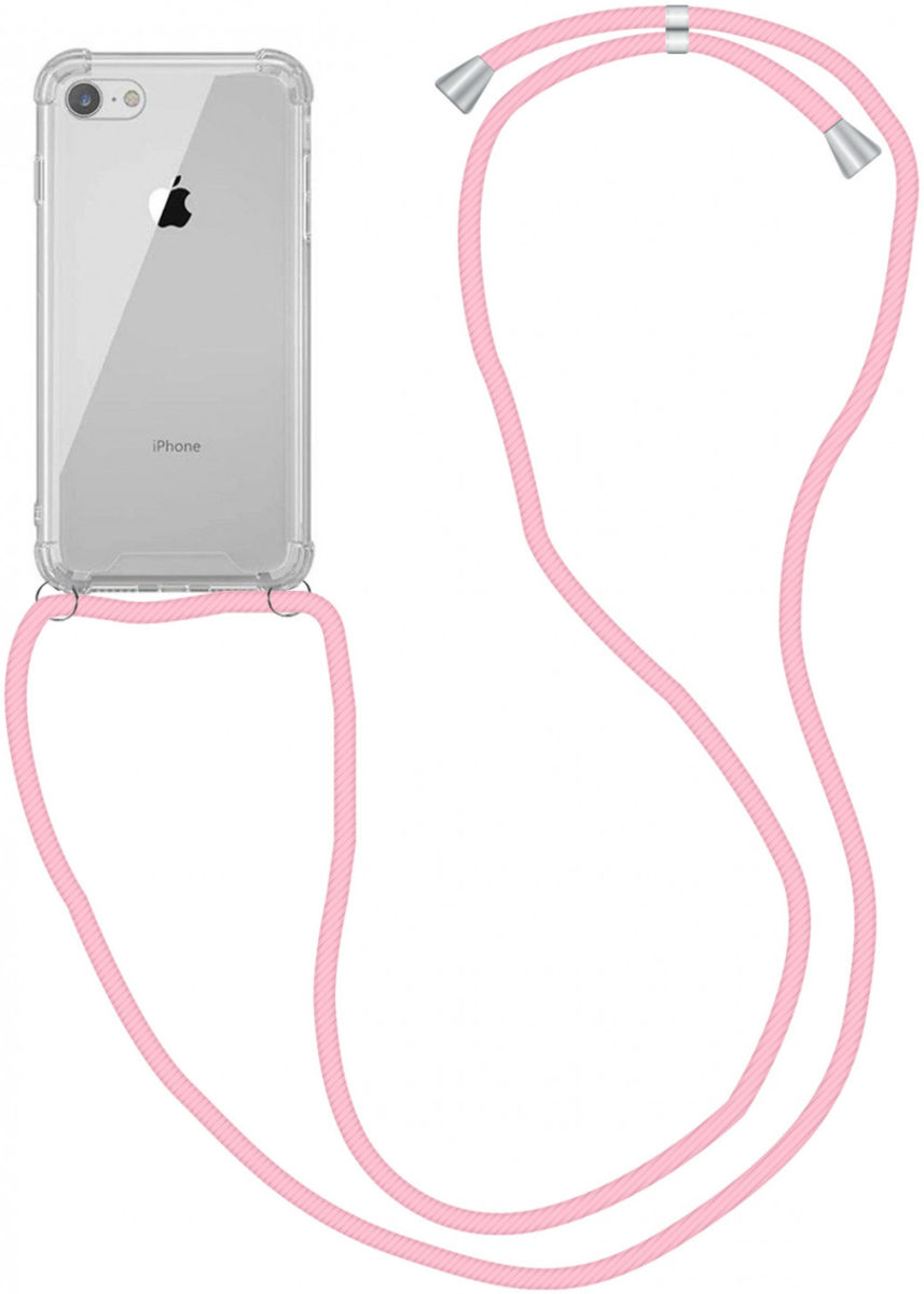 iPhone SE (2020/2022) / 8 / 7 Hoesje Back Cover met Koord Roze afbeelding 1