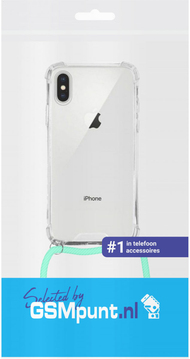 Apple iPhone XS / X Hoesje Back Cover met Koord Mint Groen afbeelding 3