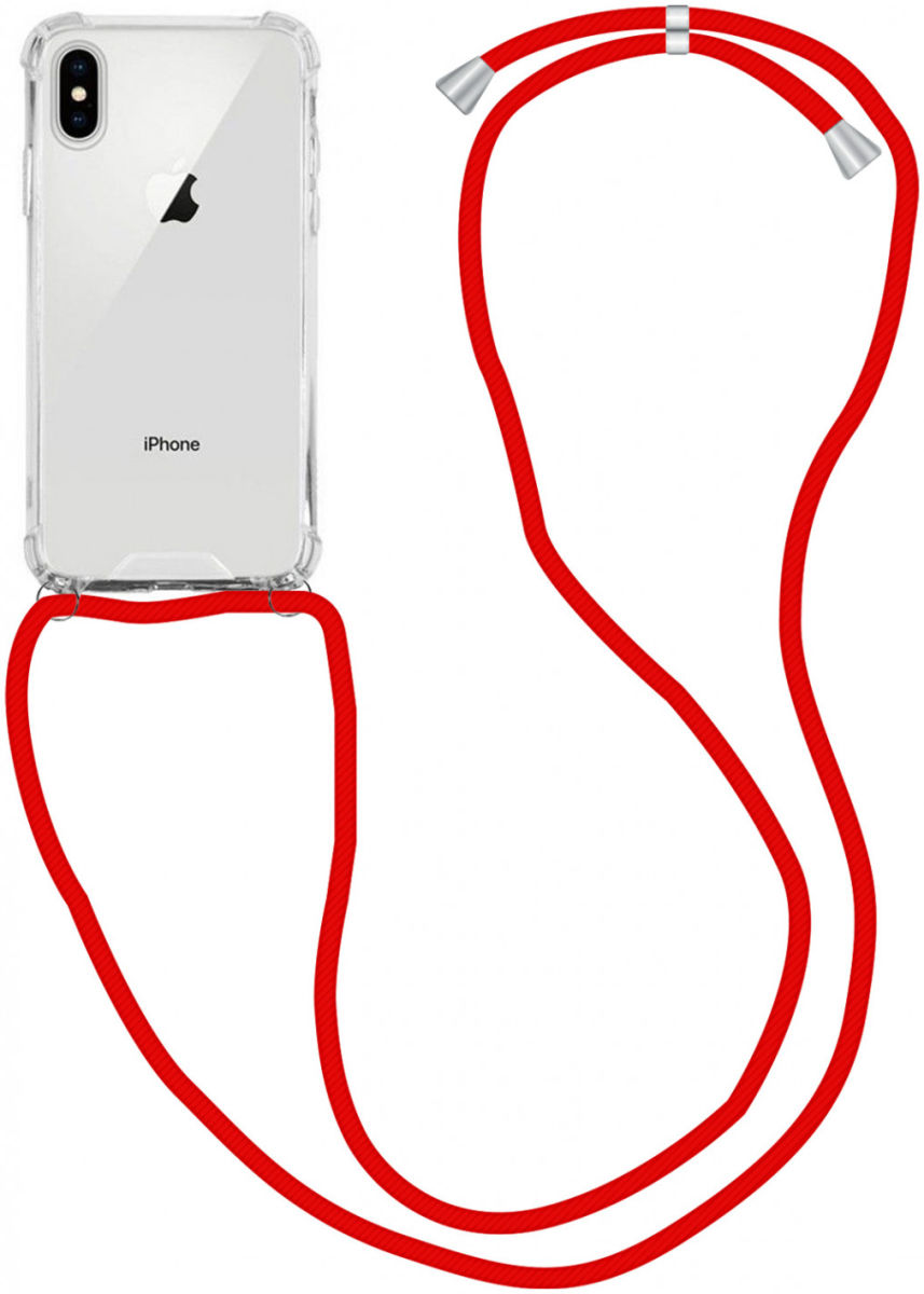 Apple iPhone XS / X Hoesje Back Cover met Koord Rood afbeelding 1