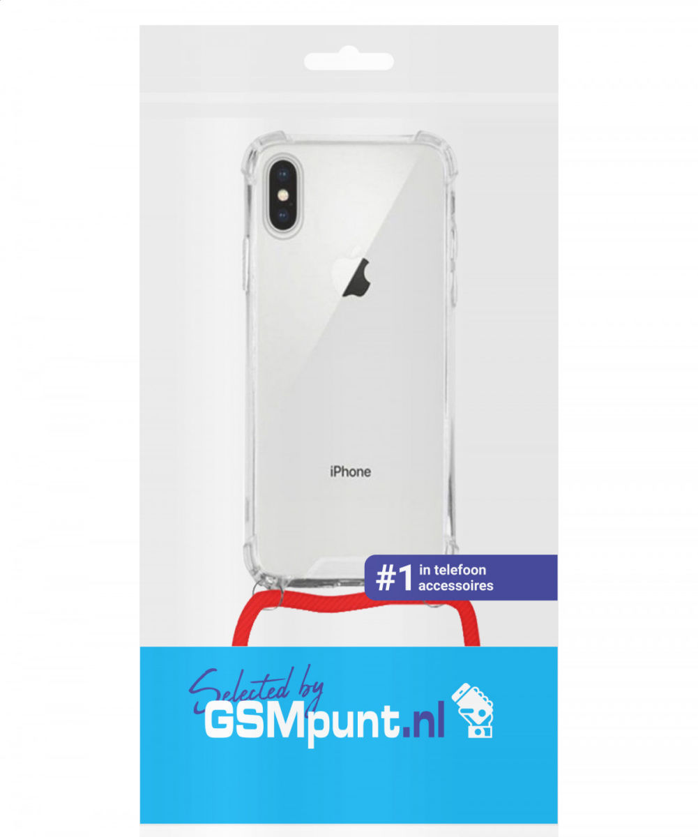 Apple iPhone XS / X Hoesje Back Cover met Koord Rood afbeelding 2