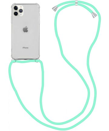 Apple iPhone 11 Pro Hoesje Back Cover met Koord Mint Groen Hoesjes