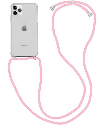 Apple iPhone 11 Pro Hoesje Back Cover met Koord Roze Hoesjes