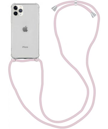 Apple iPhone 11 Pro Hoesje Back Cover met Koord Roze Goud Hoesjes