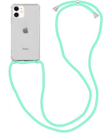 Apple iPhone 11 Hoesje Back Cover met Koord Mint Groen Hoesjes