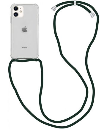 Apple iPhone 12 Mini Hoesje Back Cover met Koord Zwart Hoesjes