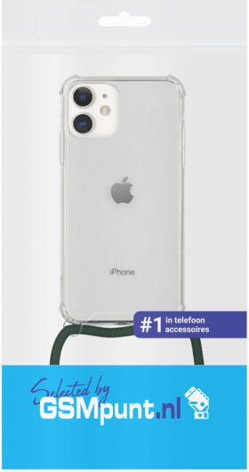 Apple iPhone 12 / 12 Pro Hoesje Back Cover met Koord Zwart afbeelding 2