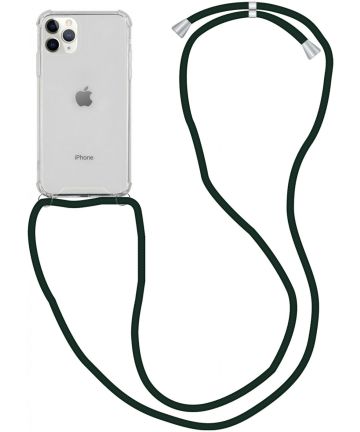 Apple iPhone 12 Pro Max Hoesje Back Cover met Koord Zwart Hoesjes