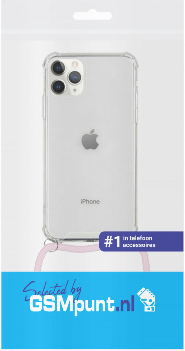 Apple iPhone 12 Pro Max Hoesje Back Cover met Koord Roze Goud afbeelding 3