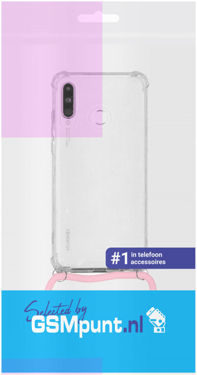 Huawei P30 Lite Hoesje Back Cover met Koord Roze afbeelding 2