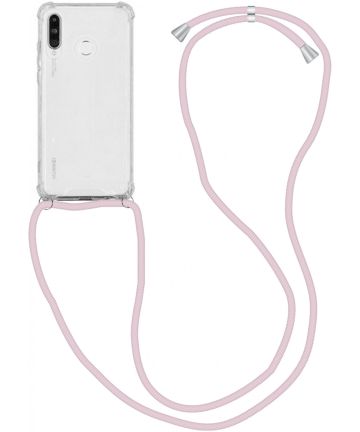 Huawei P30 Lite Hoesje Back Cover met Koord Roze Goud Hoesjes
