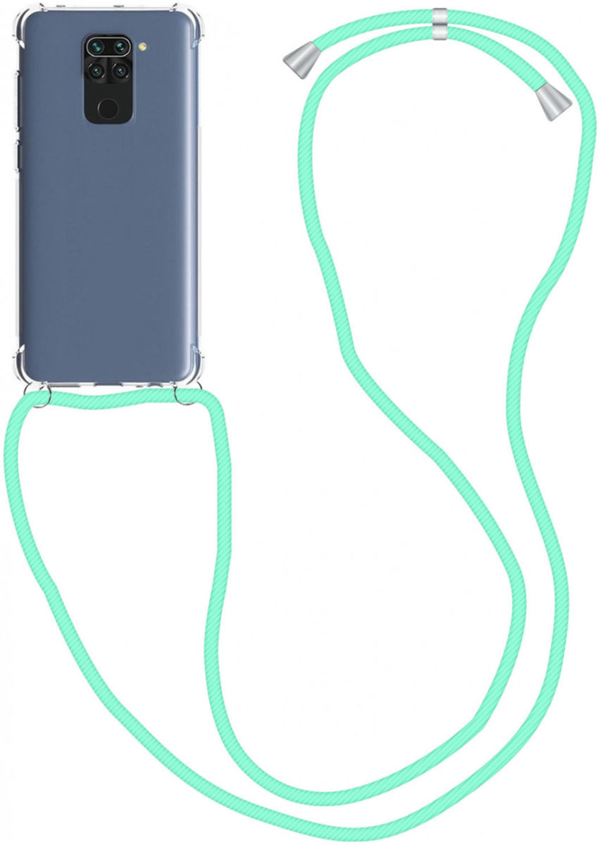 Xiaomi Redmi Note 9S / 9 Pro Hoesje Back Cover met Koord Mint Groen afbeelding 1