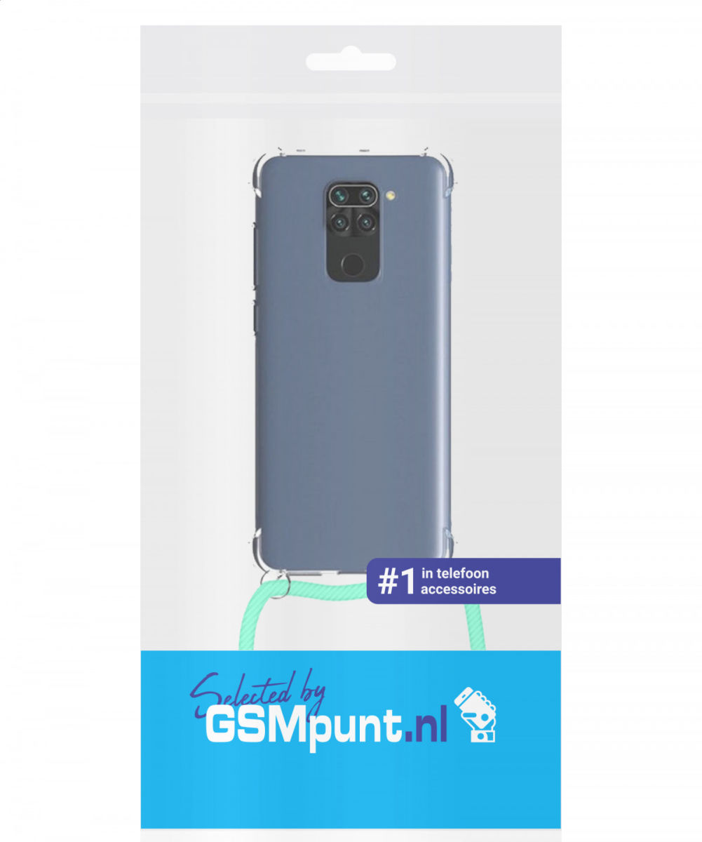 Xiaomi Redmi Note 9 Hoesje Back Cover met Koord Mint Groen afbeelding 2