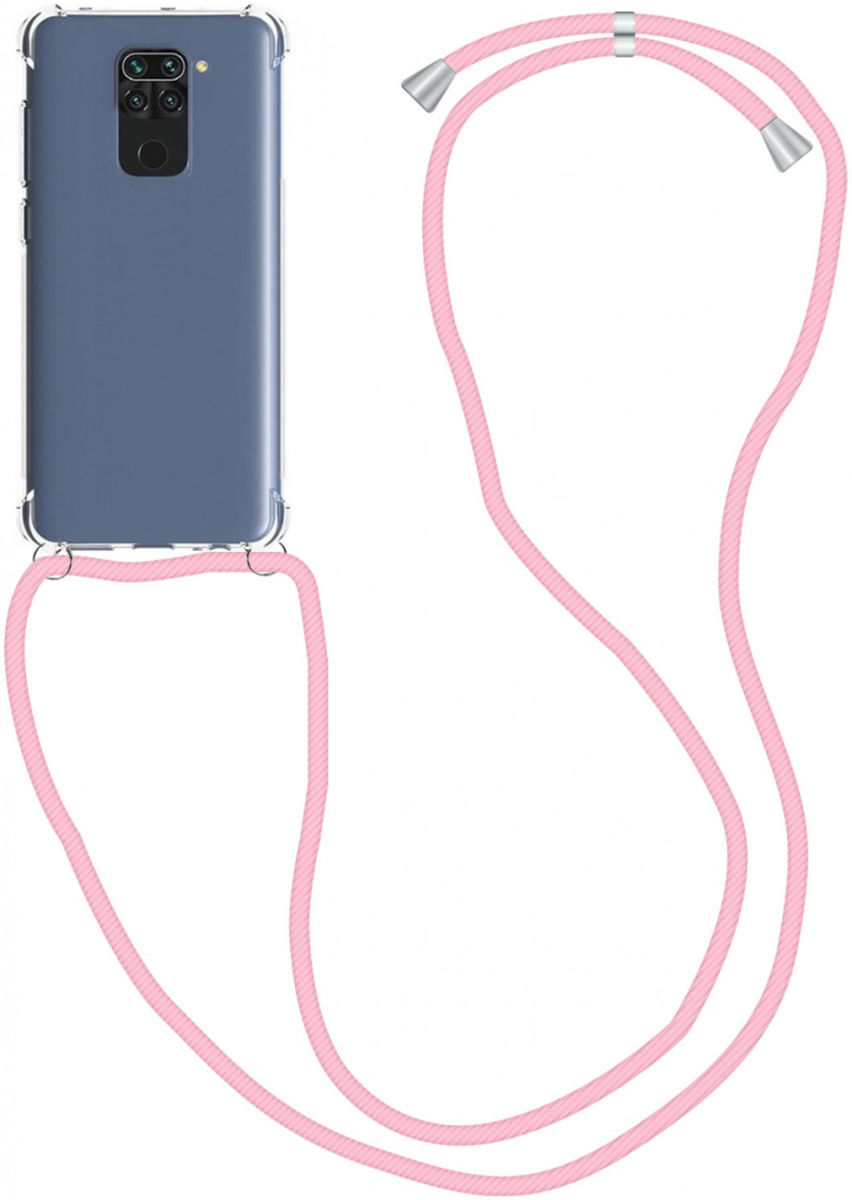 Xiaomi Redmi Note 9 Hoesje Back Cover met Koord Roze afbeelding 1