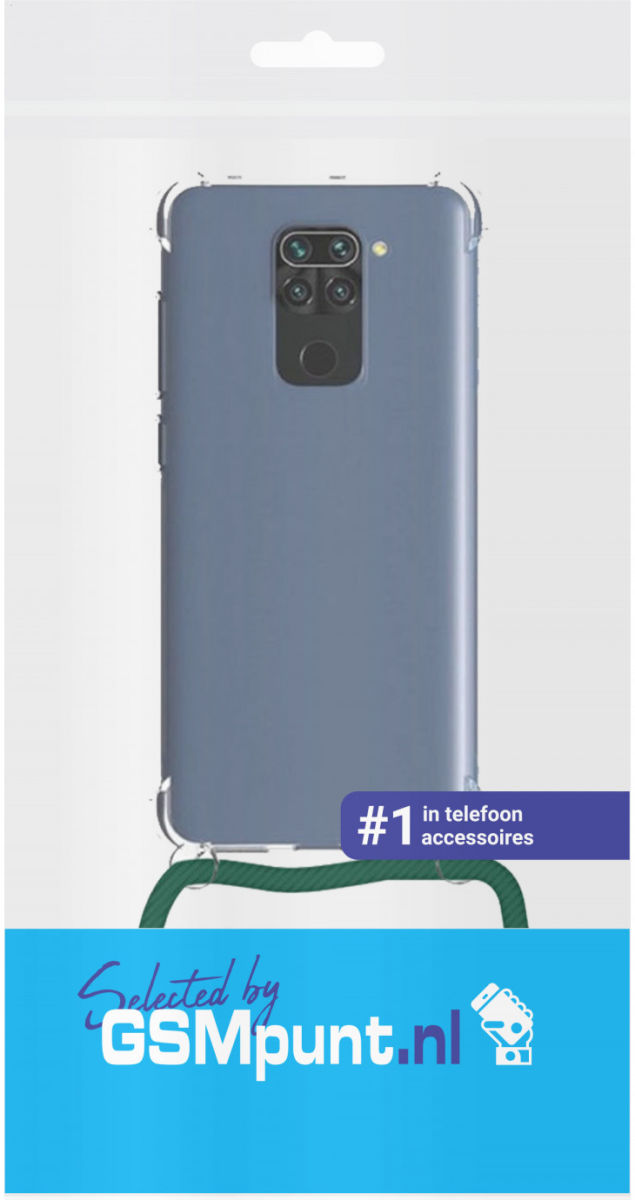 Xiaomi Redmi Note 9 Hoesje Back Cover met Koord Donker Groen afbeelding 2