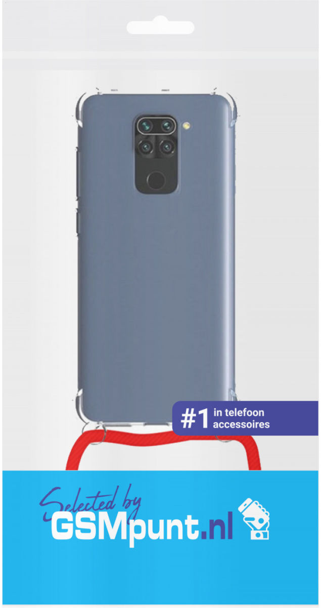 Xiaomi Redmi Note 9 Hoesje Back Cover met Koord Rood afbeelding 2