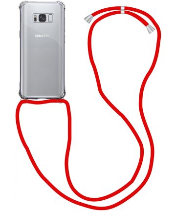 Samsung Galaxy S8 Hoesje Back Cover met Koord Rood Hoesjes