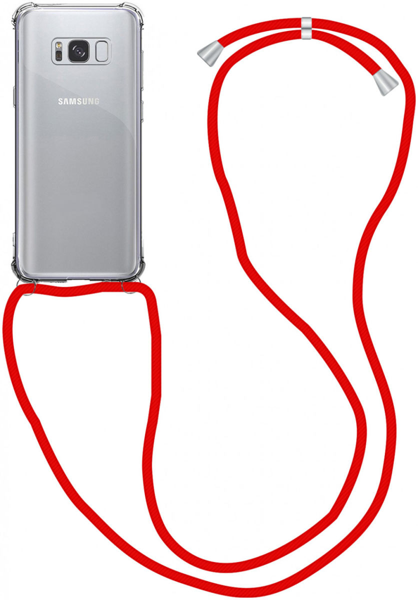 Samsung Galaxy S8 Hoesje Back Cover met Koord Rood afbeelding 1