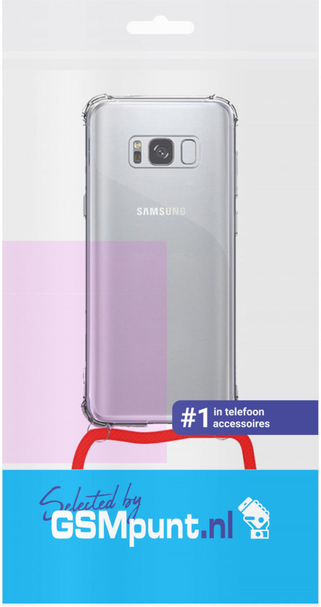 Samsung Galaxy S8 Hoesje Back Cover met Koord Rood afbeelding 2
