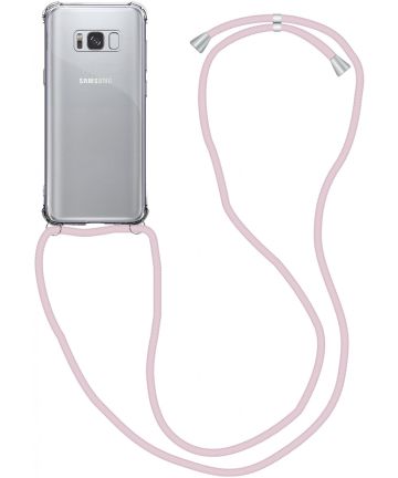 Samsung Galaxy S8 Hoesje Back Cover met Koord Roze Goud Hoesjes