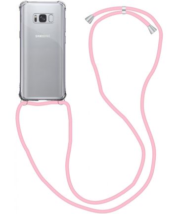 Samsung Galaxy S9 Hoesje Back Cover met Koord Roze Hoesjes