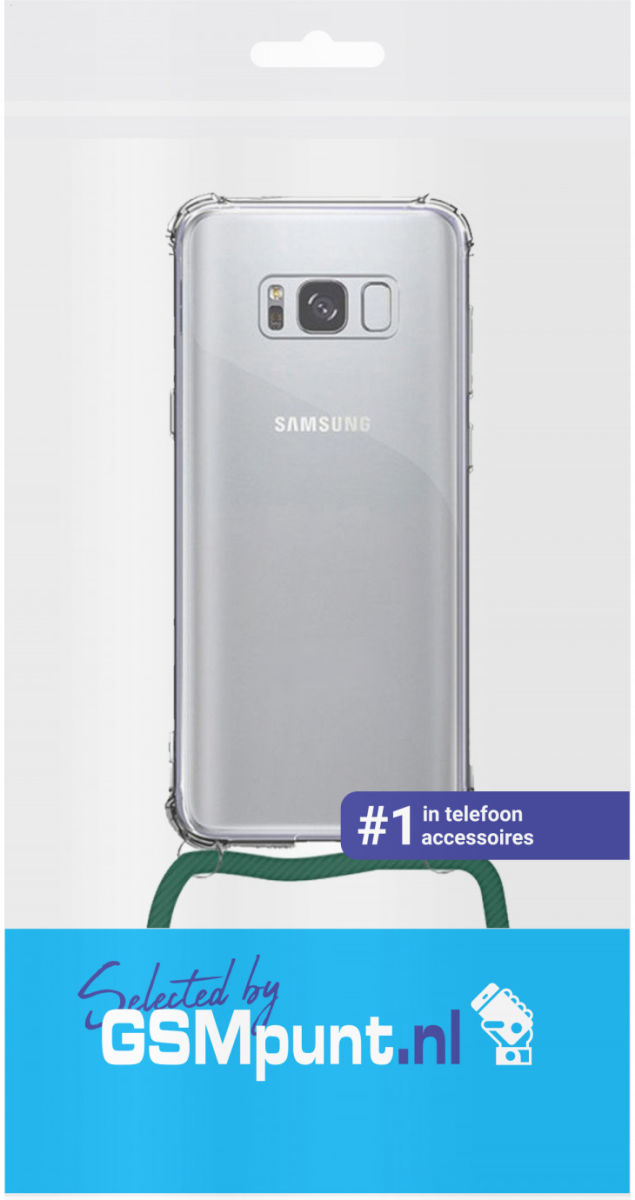 Samsung Galaxy S9 Hoesje Back Cover met Koord Donker Groen afbeelding 2