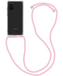 Samsung Galaxy S20 Hoesje Back Cover met Koord Roze