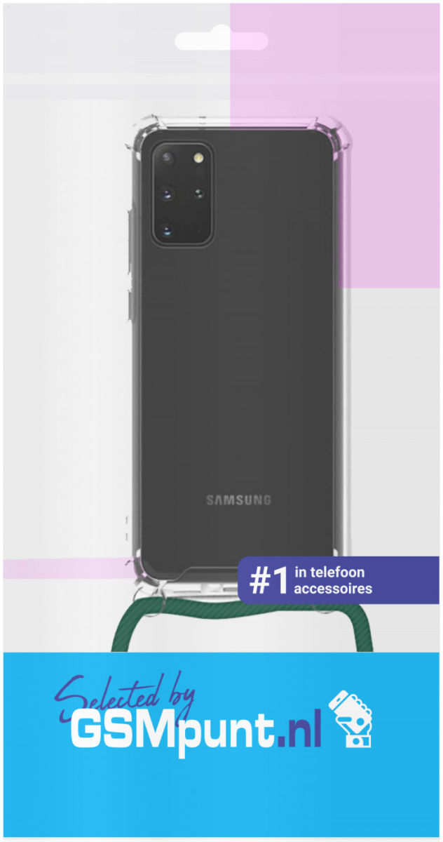 Samsung Galaxy S20 Hoesje Back Cover met Koord Donker Groen afbeelding 2