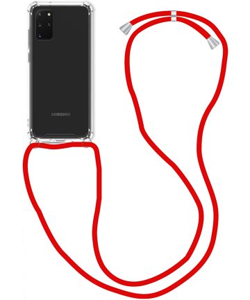 Samsung Galaxy S20 Hoesje Back Cover met Koord Rood Hoesjes
