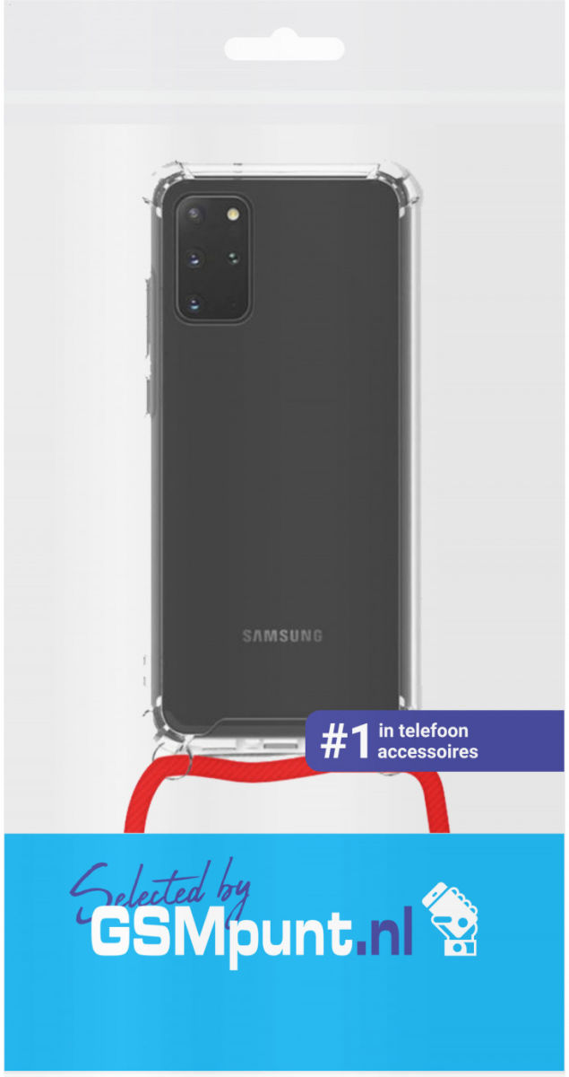 Samsung Galaxy S20 Hoesje Back Cover met Koord Rood afbeelding 3