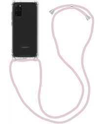 Samsung Galaxy S20 Hoesje Back Cover met Koord Roze Goud