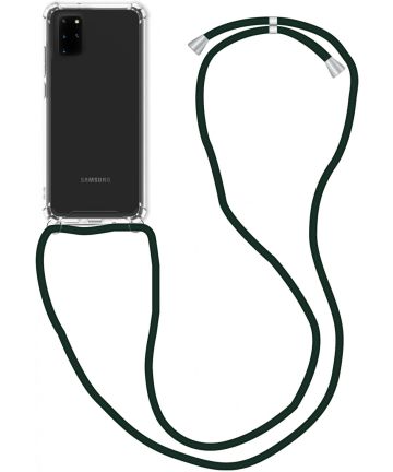 Samsung Galaxy S20 Plus Hoesje Back Cover met Koord Zwart Hoesjes