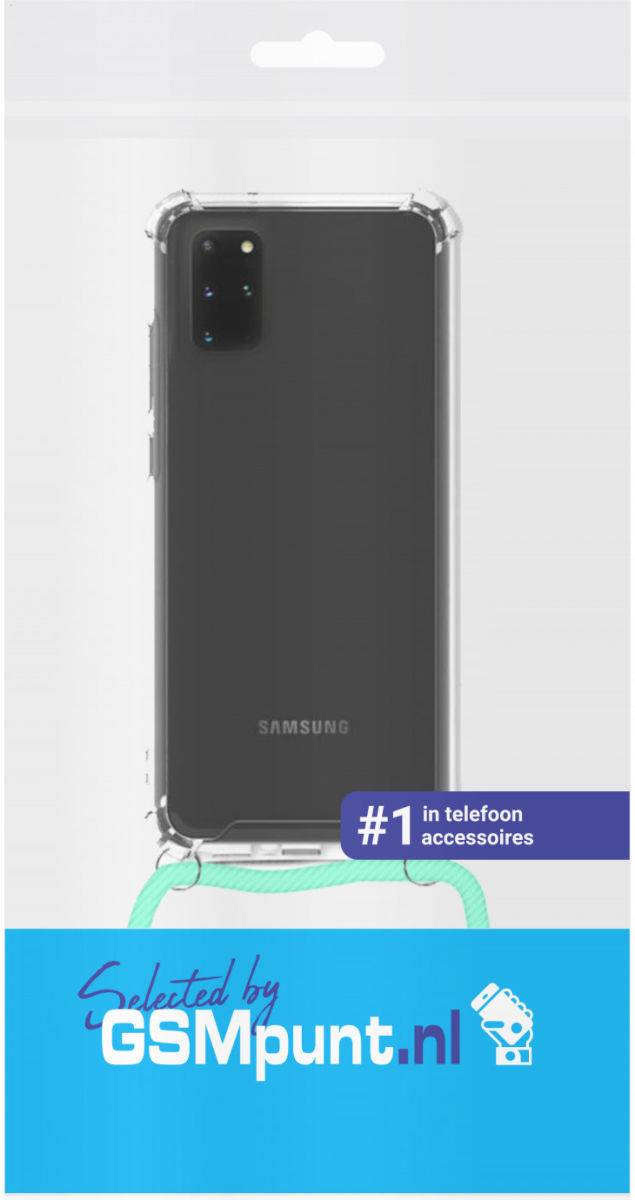 Samsung Galaxy S20 Plus Hoesje Back Cover met Koord Mint Groen afbeelding 2
