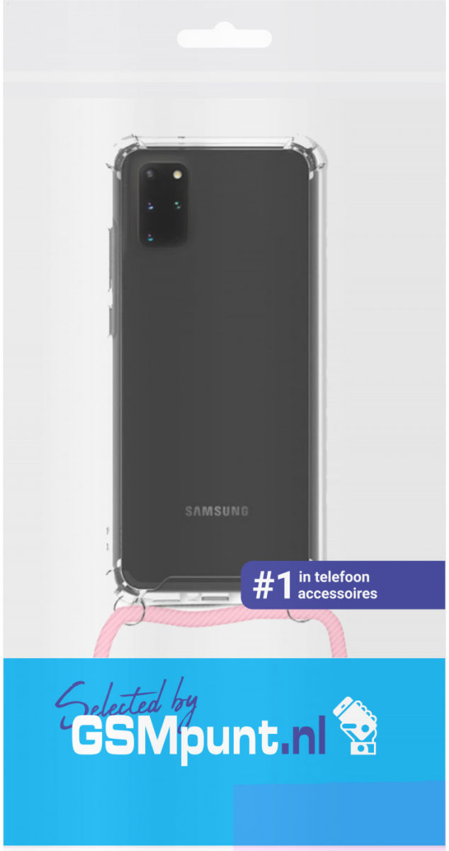 Samsung Galaxy S20 Plus Hoesje Back Cover met Koord Roze afbeelding 2