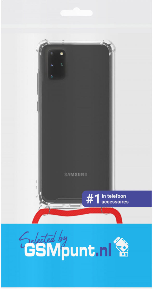 Samsung Galaxy S20 Plus Hoesje Back Cover met Koord Rood afbeelding 3