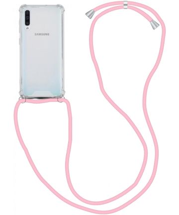 Samsung Galaxy A50 Hoesje Back Cover met Koord Roze Hoesjes