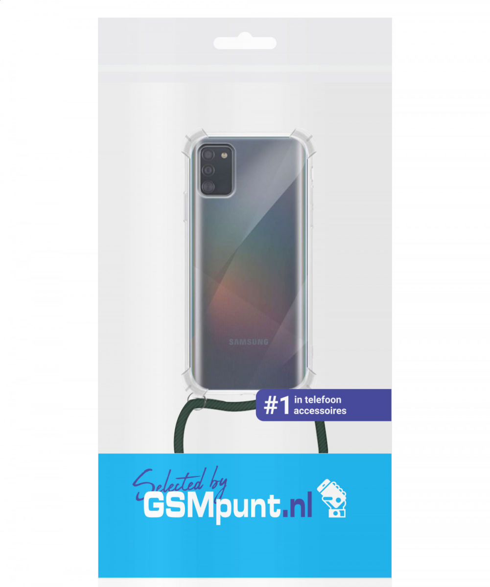 Samsung Galaxy A41 Hoesje Back Cover met Koord Zwart afbeelding 3