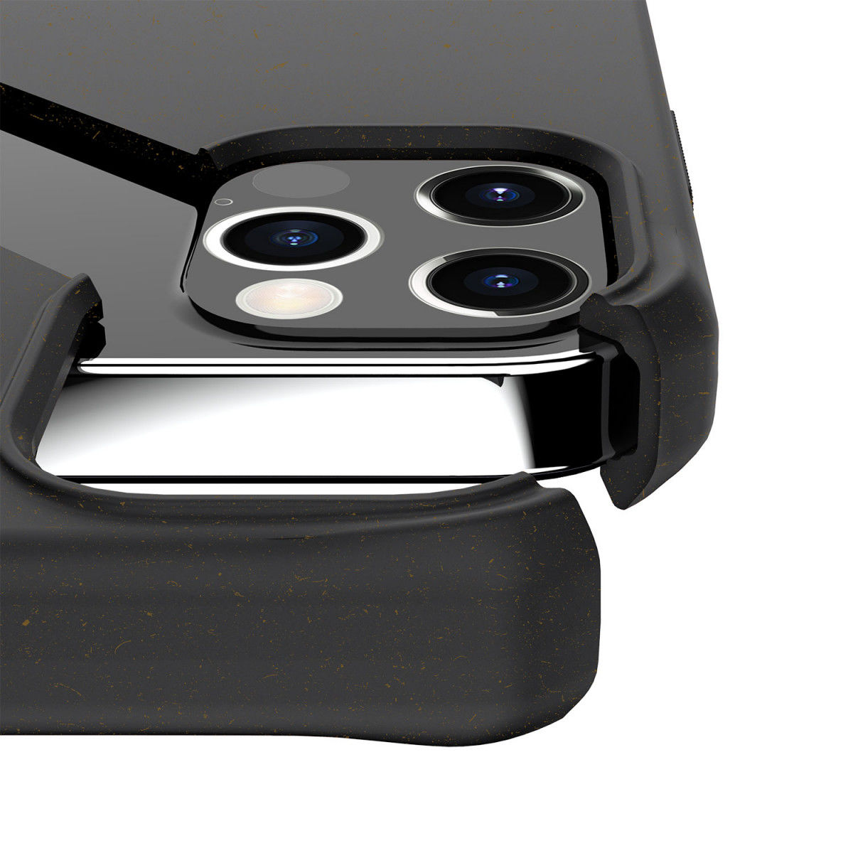 ITSKINS Feronia Bio iPhone 12 Pro Max Hoesje Duurzaam Materiaal Zwart afbeelding 2