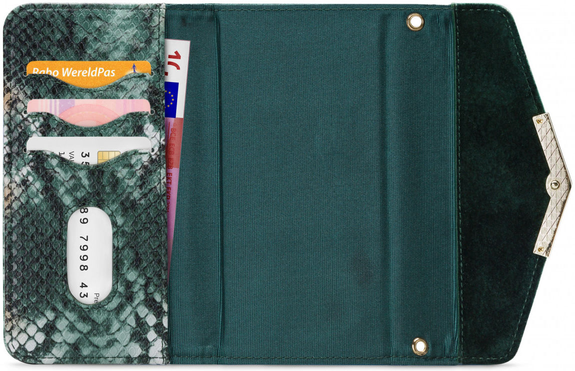 Mobilize Velvet Clutch Apple iPhone 12 / 12 Pro Hoesje Green Snake afbeelding 4