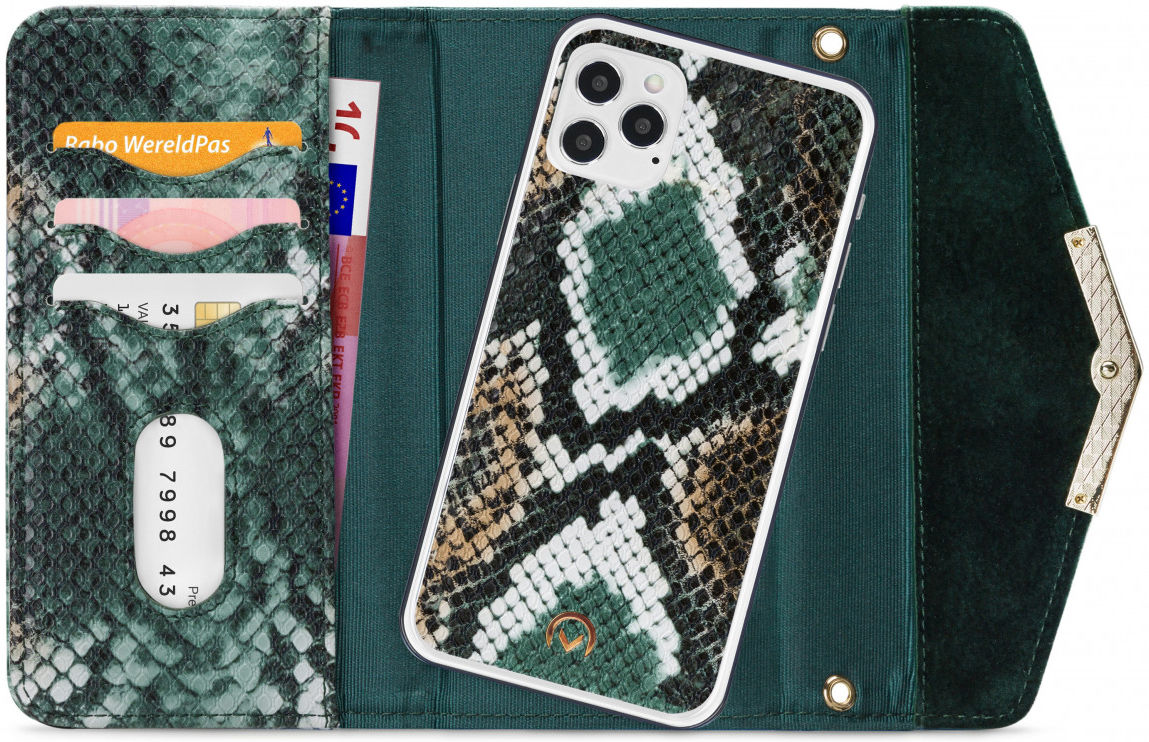 Mobilize Velvet Clutch Apple iPhone 12 / 12 Pro Hoesje Green Snake afbeelding 1