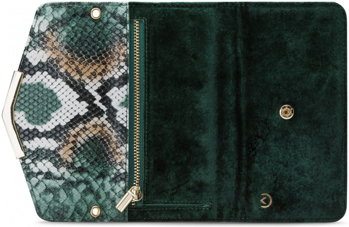 Mobilize Velvet Clutch Apple iPhone 12 / 12 Pro Hoesje Green Snake afbeelding 5