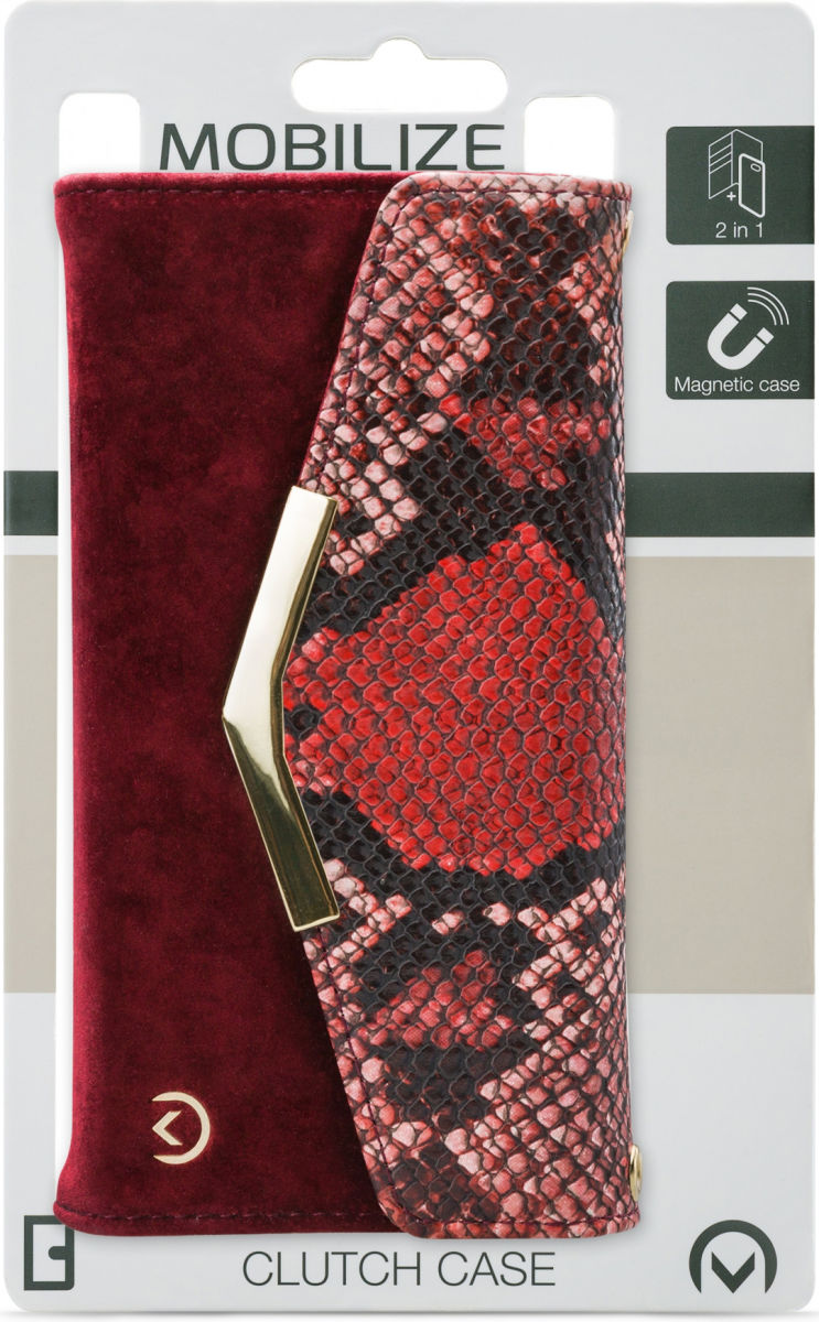 Mobilize Velvet Clutch Apple iPhone 12 / 12 Pro Hoesje Red Snake afbeelding 8