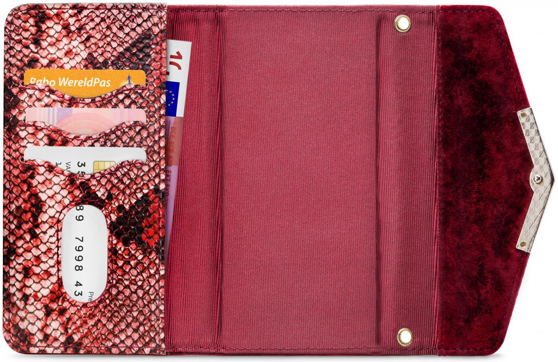Mobilize Velvet Clutch Apple iPhone 12 / 12 Pro Hoesje Red Snake afbeelding 4
