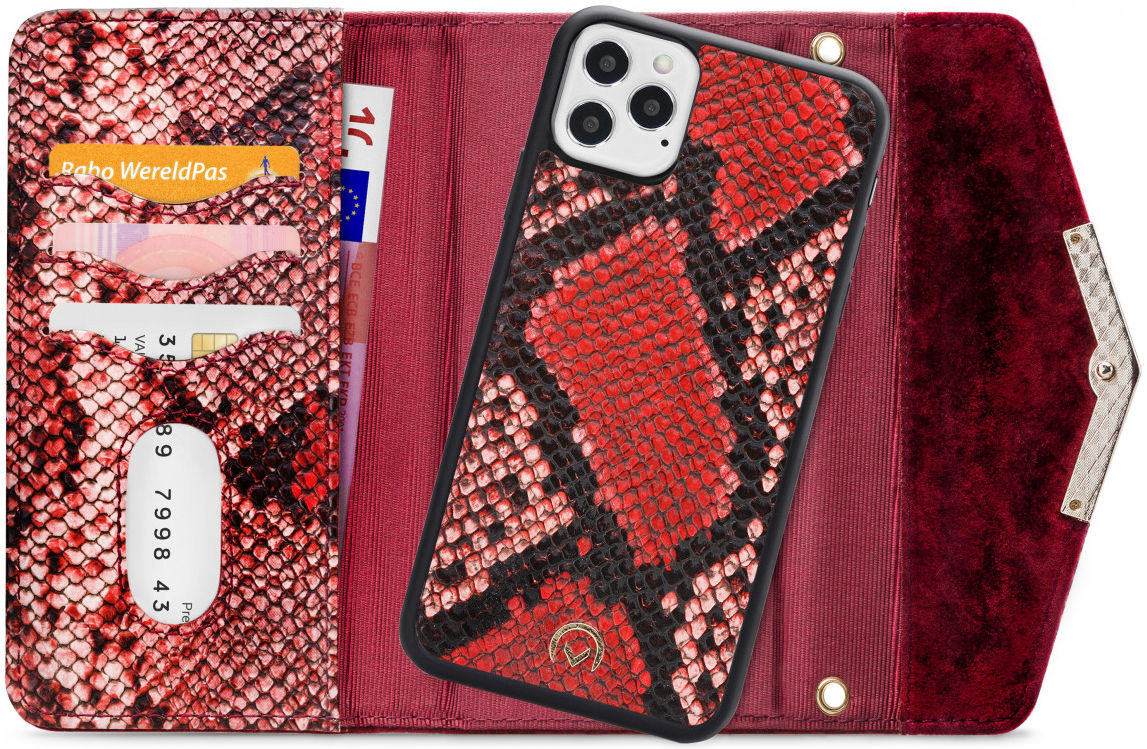 Mobilize Velvet Clutch Apple iPhone 12 / 12 Pro Hoesje Red Snake afbeelding 1