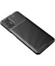 Motorola Moto G9 Plus Hoesje Siliconen Carbon Back Cover Zwart
