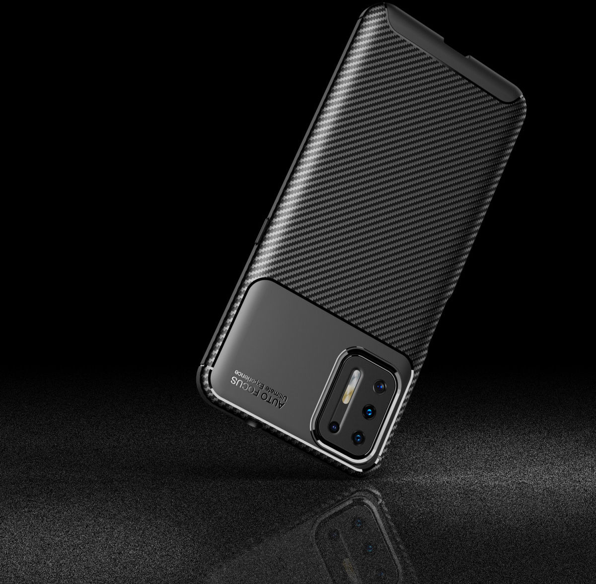 Motorola Moto G9 Plus Hoesje Siliconen Carbon Back Cover Zwart afbeelding 8