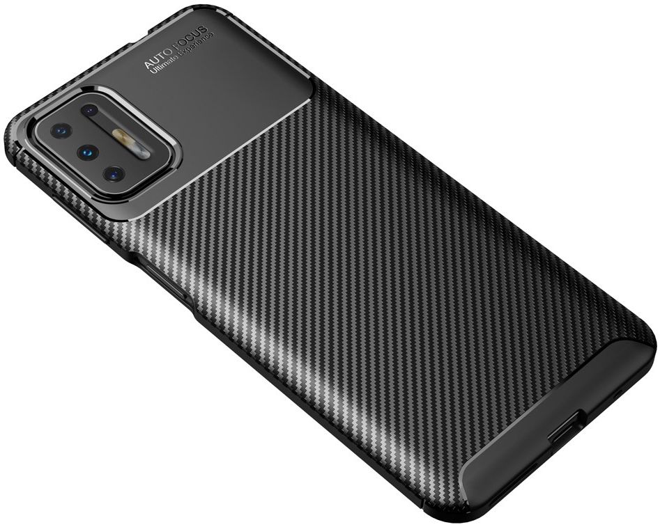 Motorola Moto G9 Plus Hoesje Siliconen Carbon Back Cover Zwart afbeelding 5
