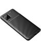Samsung Galaxy A42 Siliconen Carbon Hoesje Zwart