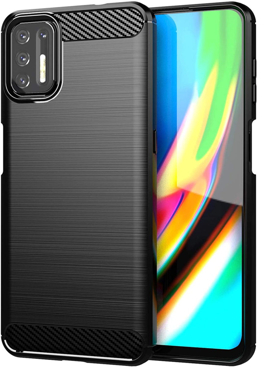 Motorola Moto G9 Plus Hoesje Geborsteld TPU Zwart afbeelding 1
