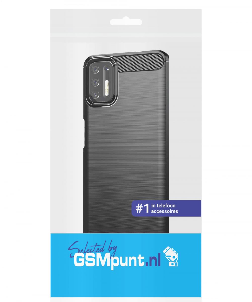 Motorola Moto G9 Plus Hoesje Geborsteld TPU Zwart afbeelding 4